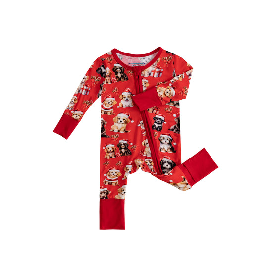 Santa Puppy Bamboo Baby Sleeper