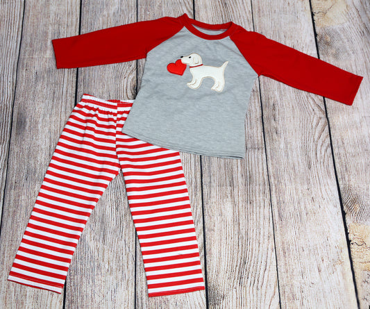 Boys Valentine raglan outfit