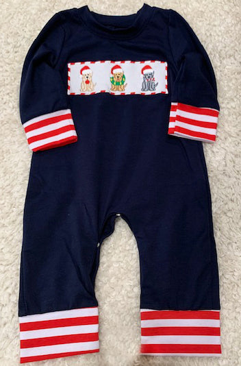 Boys Christmas dog romper