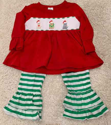 Girls Christmas dog outfit
