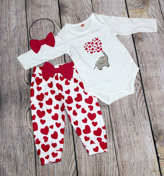Elephant Valentine 2 pc outfit