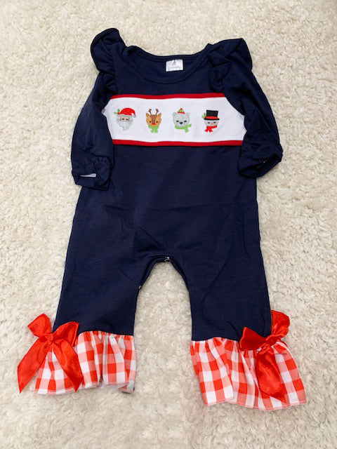 Girls Christmas friends romper
