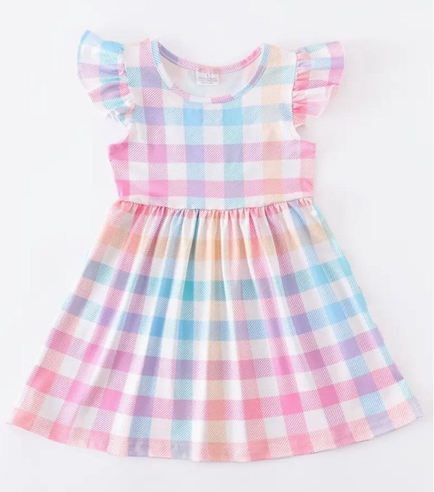 Melissa pastel plaid dress