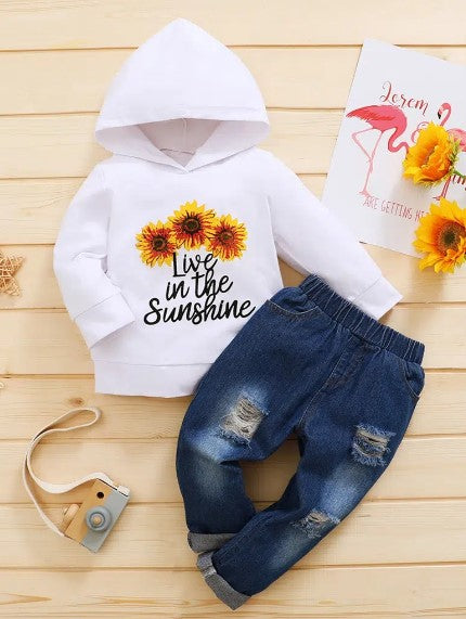 Live in the sunshine jeans and hoodie