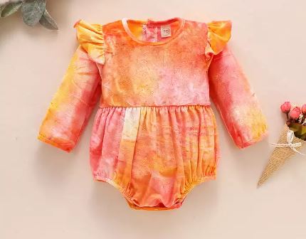 Velvet tie dye romper